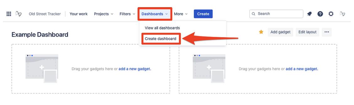 Create Jira Dashboard