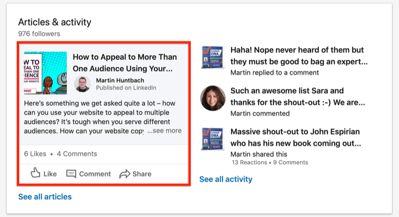 LinkedIn articles