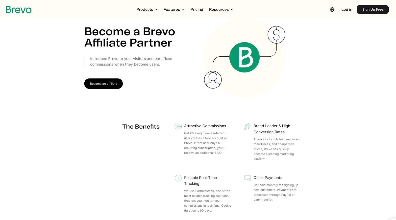 Brevo affiliate landing page