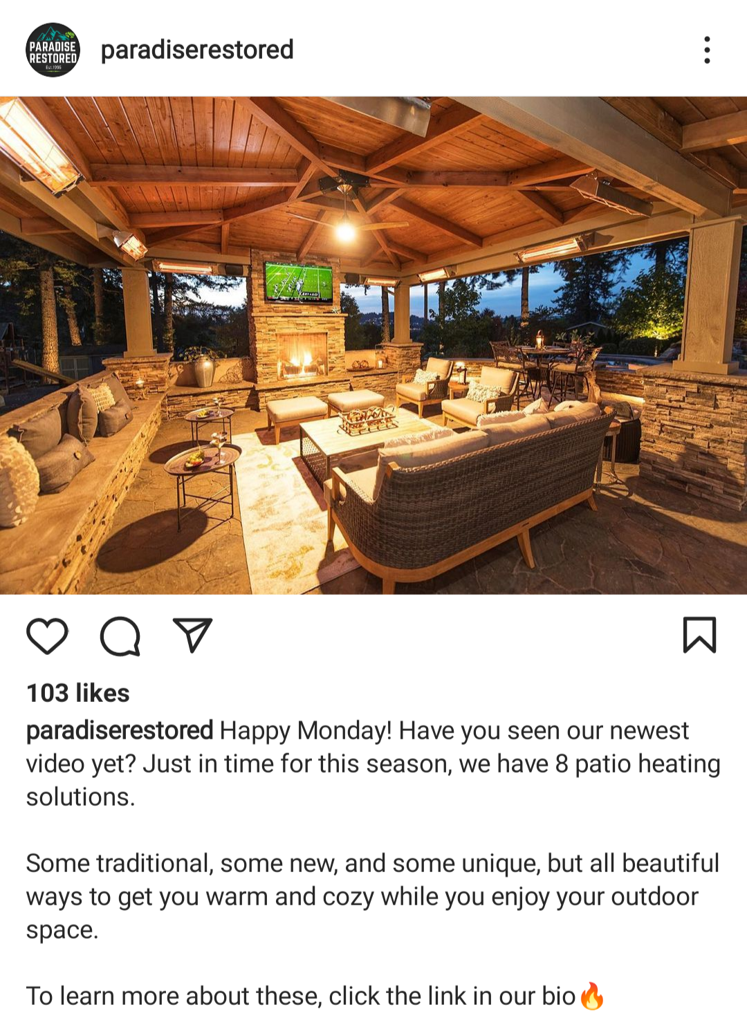 Outdoor Living Company Instagram Post Example