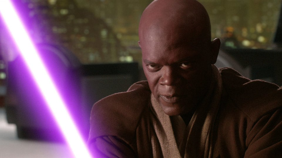 Why is Mace Windu's lightsaber purple?