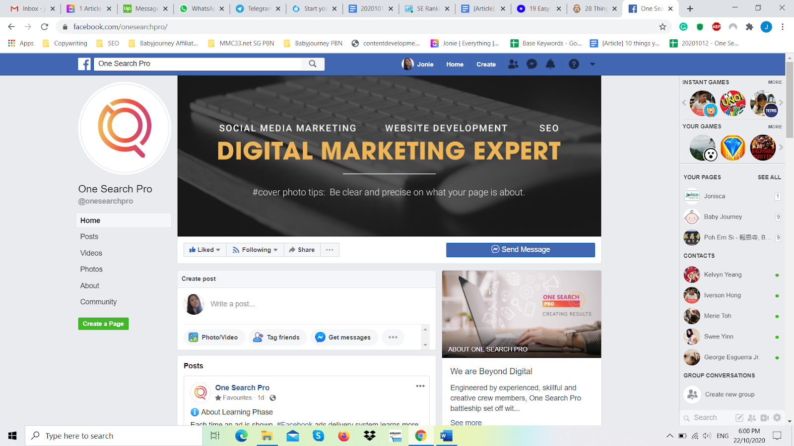 Cover Photos for Facebook Page | Managing Your Facebook Page | One Search Pro Digital Marketing