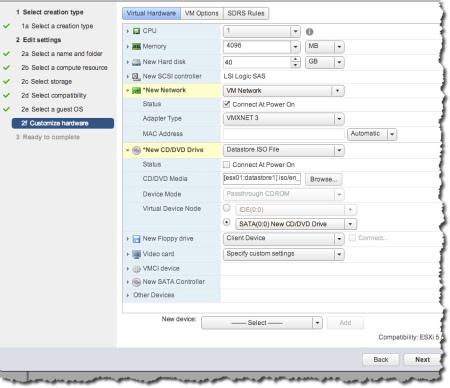 VM virtual hardware info