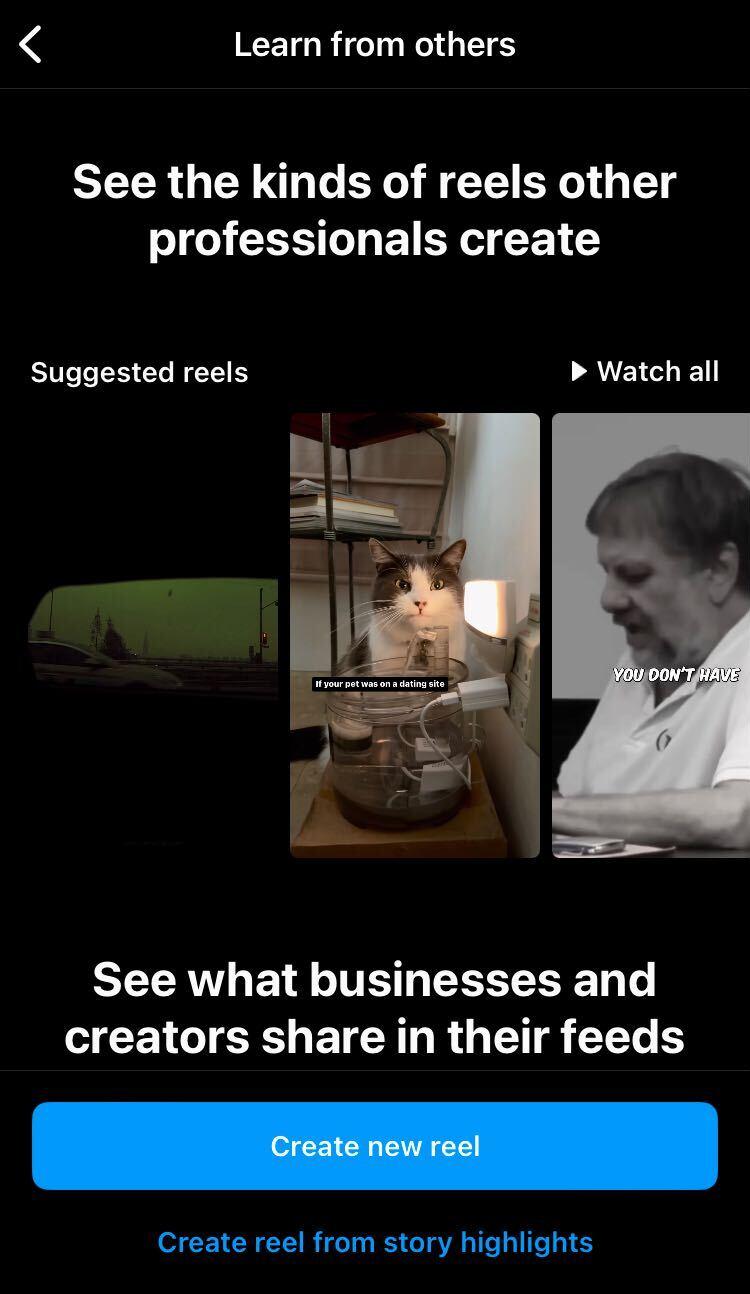Instagram reels creation