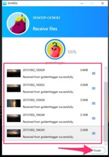 Guiding to share file from mobile to PC by ShareIt8