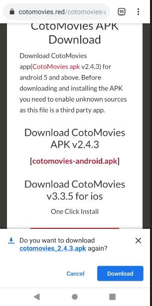 download cotomovies apk open