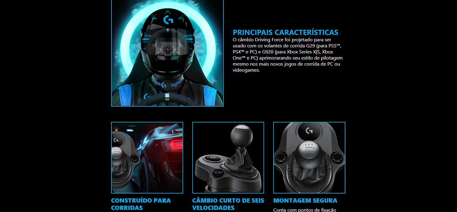 Câmbio Logitech G Driving Force - Compatível com volantes Logitech G923, G29  e G920 para P - Videogames - Vila Santo Antônio, Maringá 1232257113