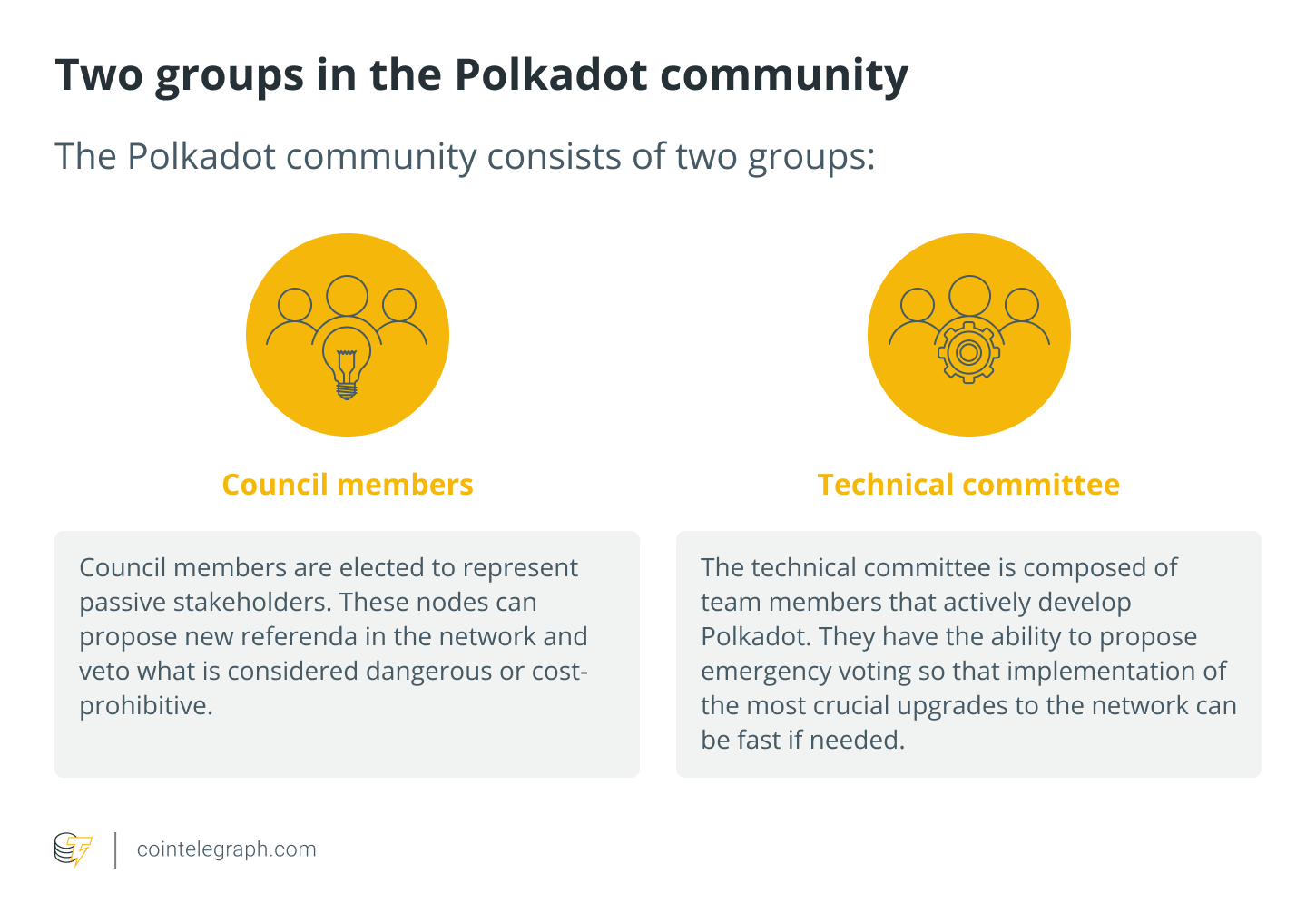 Two groups in the Polkadot community