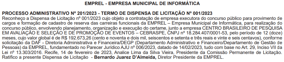 Concurso Emprel Recife: banca definida!