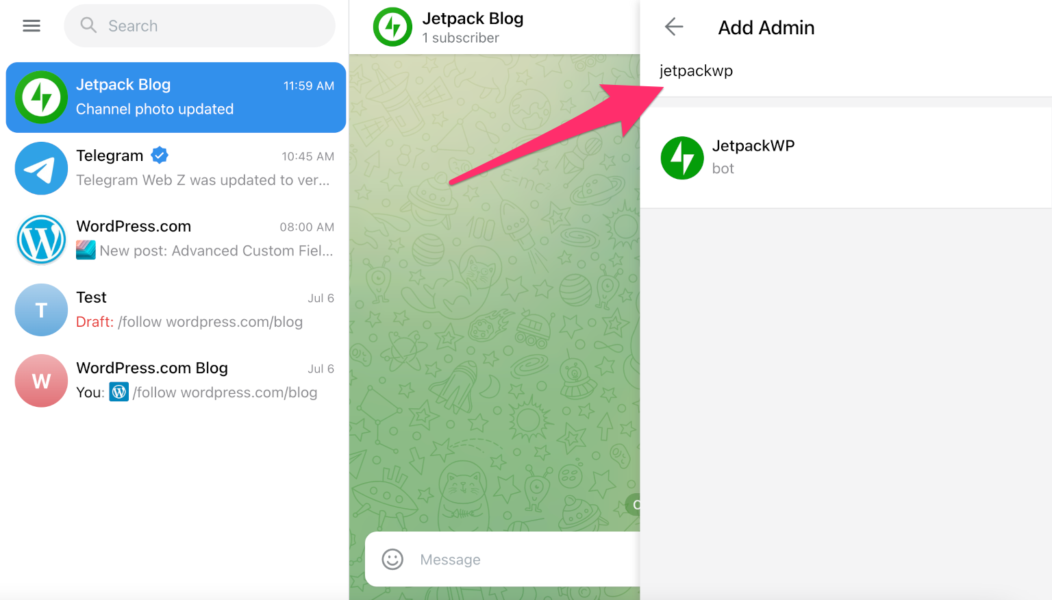 how to Publish Blog Posts to Your Telegram Channel Automatically With JetpackWP Bot