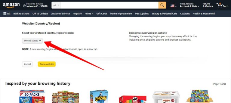 How to change language on the Amazon website. Tutorial image 4