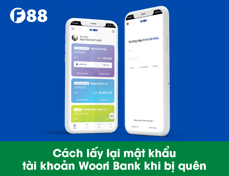 Lấy lại mật khẩu tài khoản Woori Bank