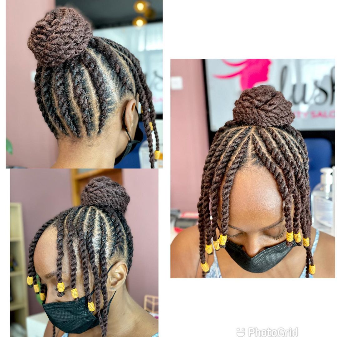 Flat Twist Up-do With Two Strands Frontal