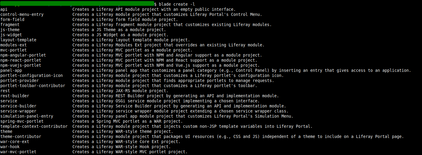 Blade CLI Module Types