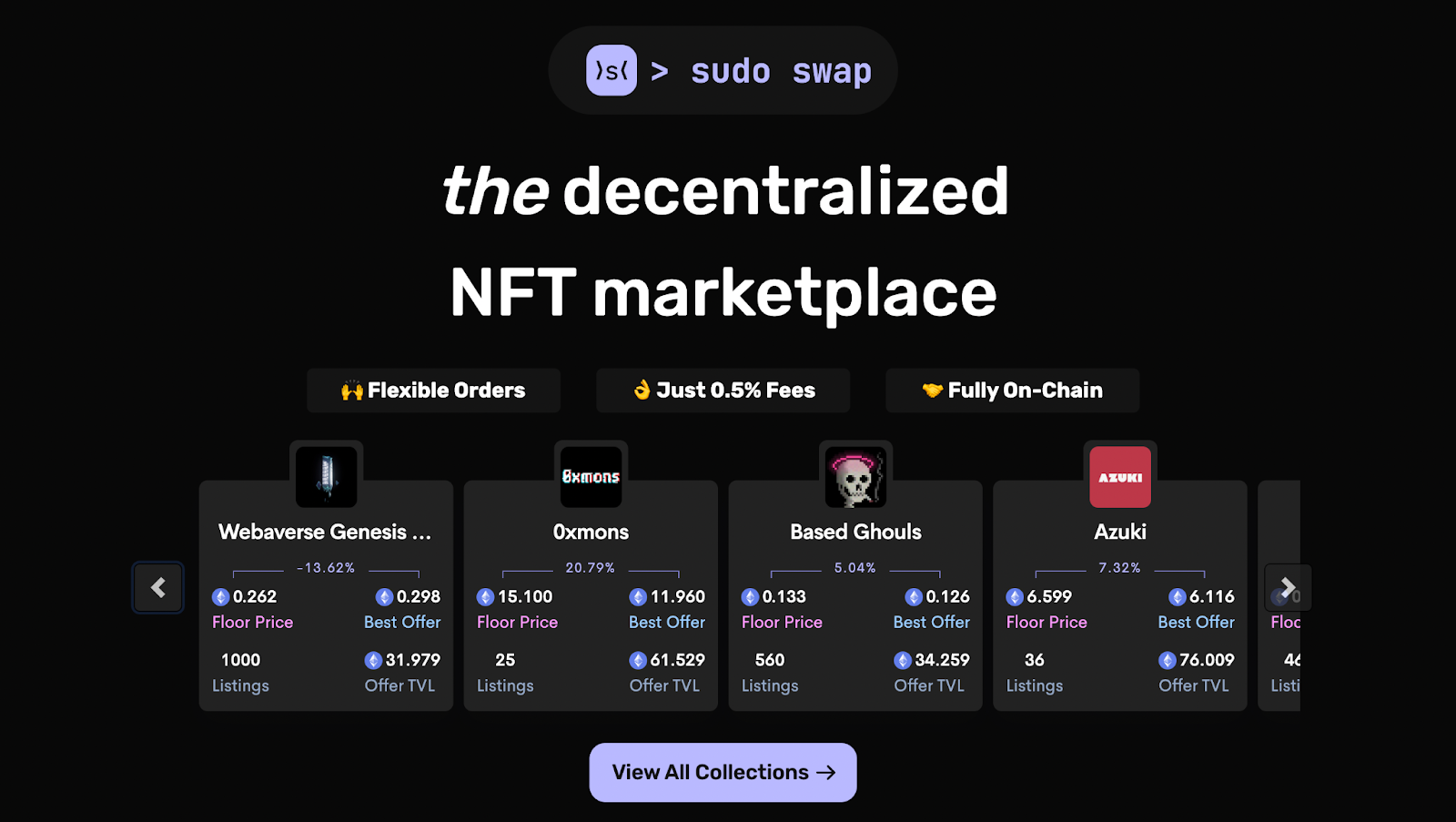 Sudoswap homepage