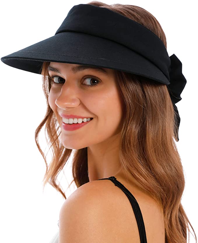 Simplicity Women's UPF 50+ UV Protection Wide Brim Beach Sun Visor Hat
