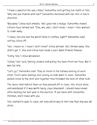 Sample 4th Grade Realistic Fiction