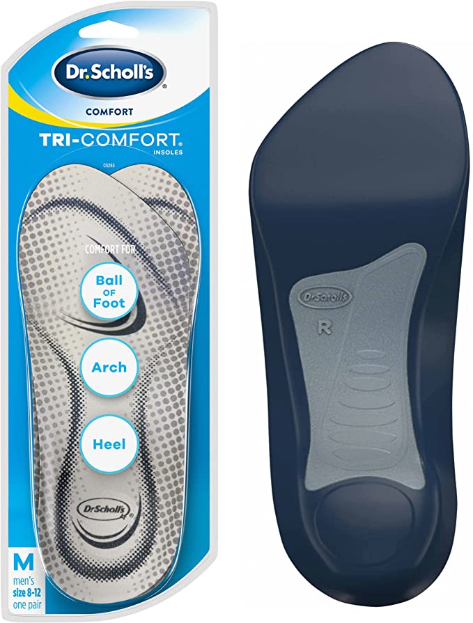 Dr. Scholl’s TRI-COMFORT Insoles // Comfort for Heel, Arch and Ball of Foot with Targeted Cushioning and Arch Support (for Men's 8-12, also available Women's 6-10)