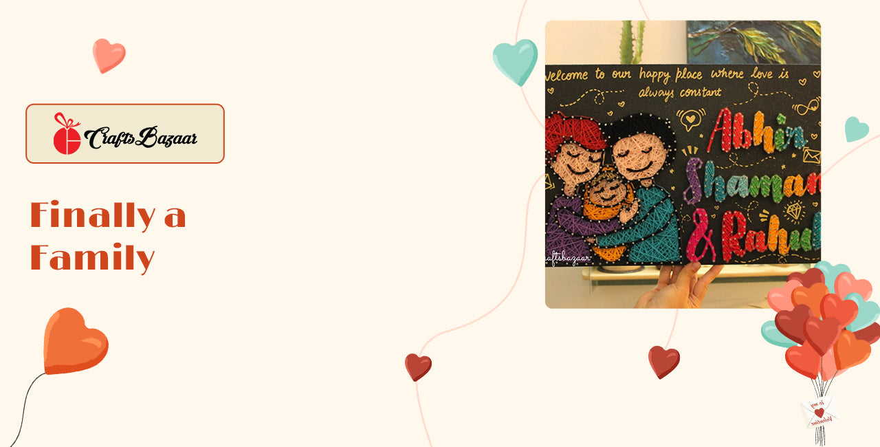 Personalised Family Name String Art With Doodle