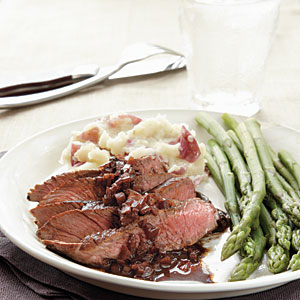 Sirloin Steak with Merlot-Balsamic Reduction Recipe