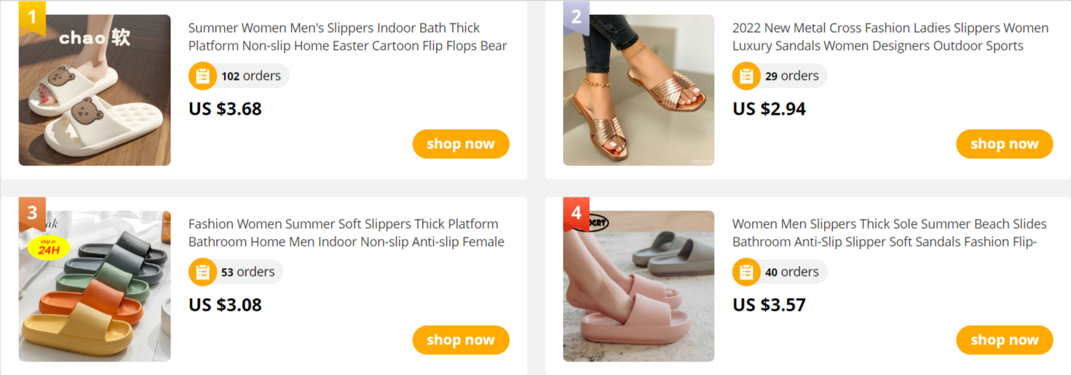 Dropshipping Products to Sell: Slippers for Women