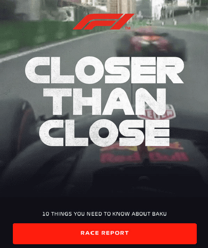 bold typography email design by F1