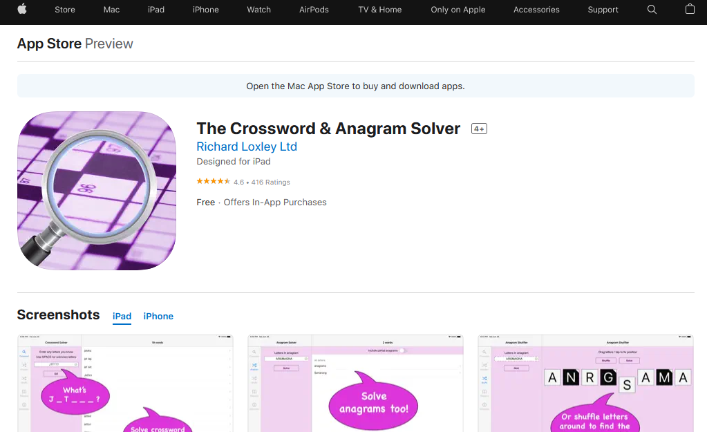 crossword tracker app_cs and anagram