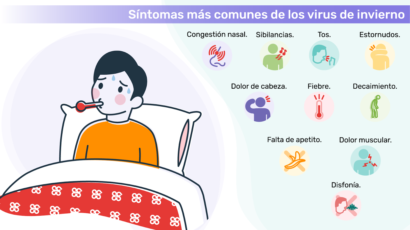 Enfermedades respiratorias de invierno en niños y medicamentos a domicilio.