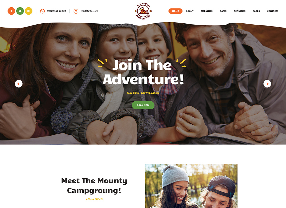 The Mounty - Tema de WordPress para camping y acampada