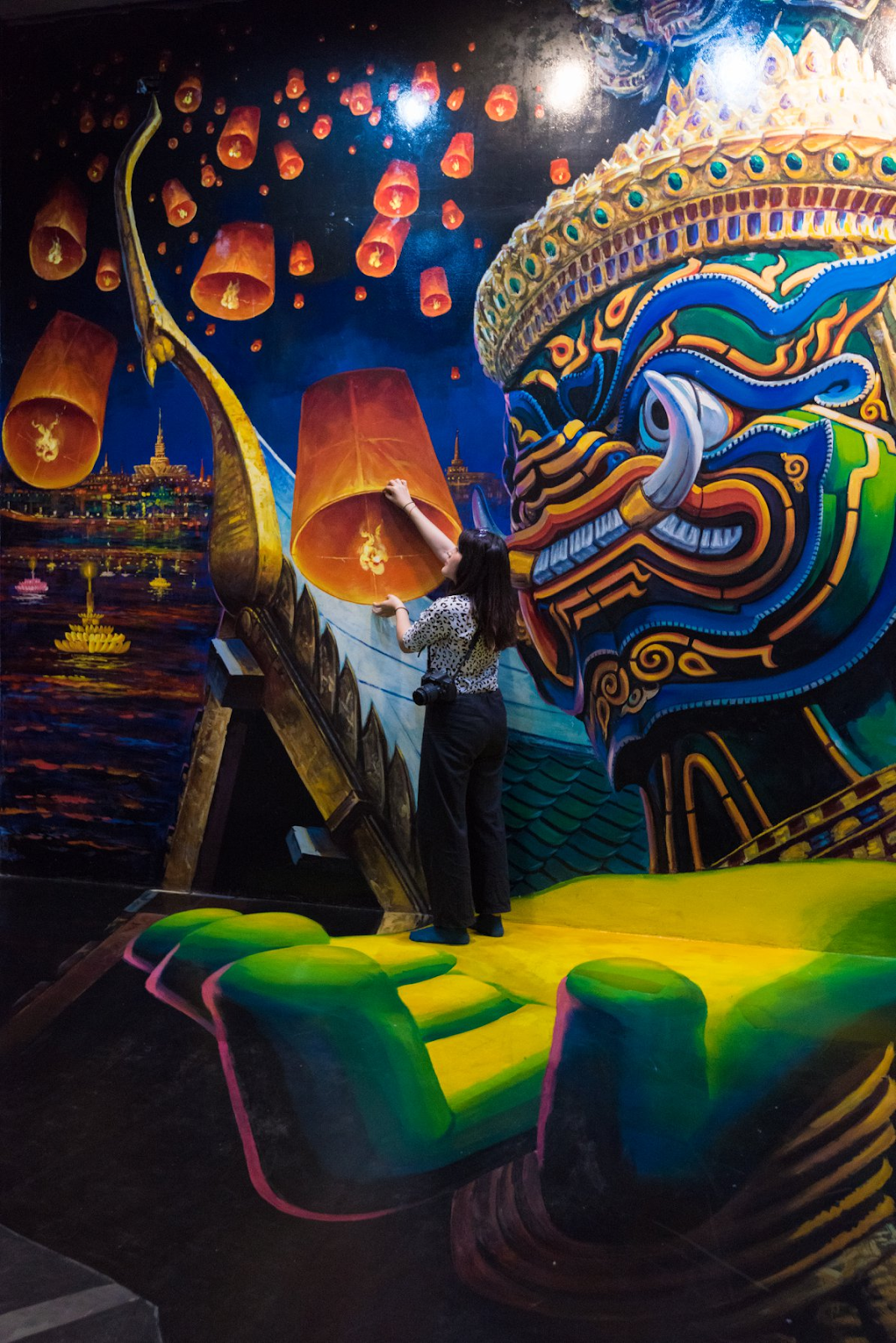 Elaborate mural at the 'Art in Paradise' exhibit.