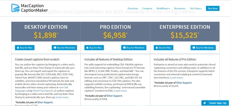 MacCaption And CaptionMaker Price Page