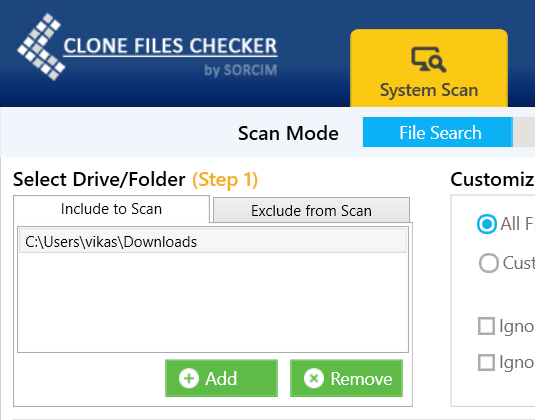 Include File for Scanning