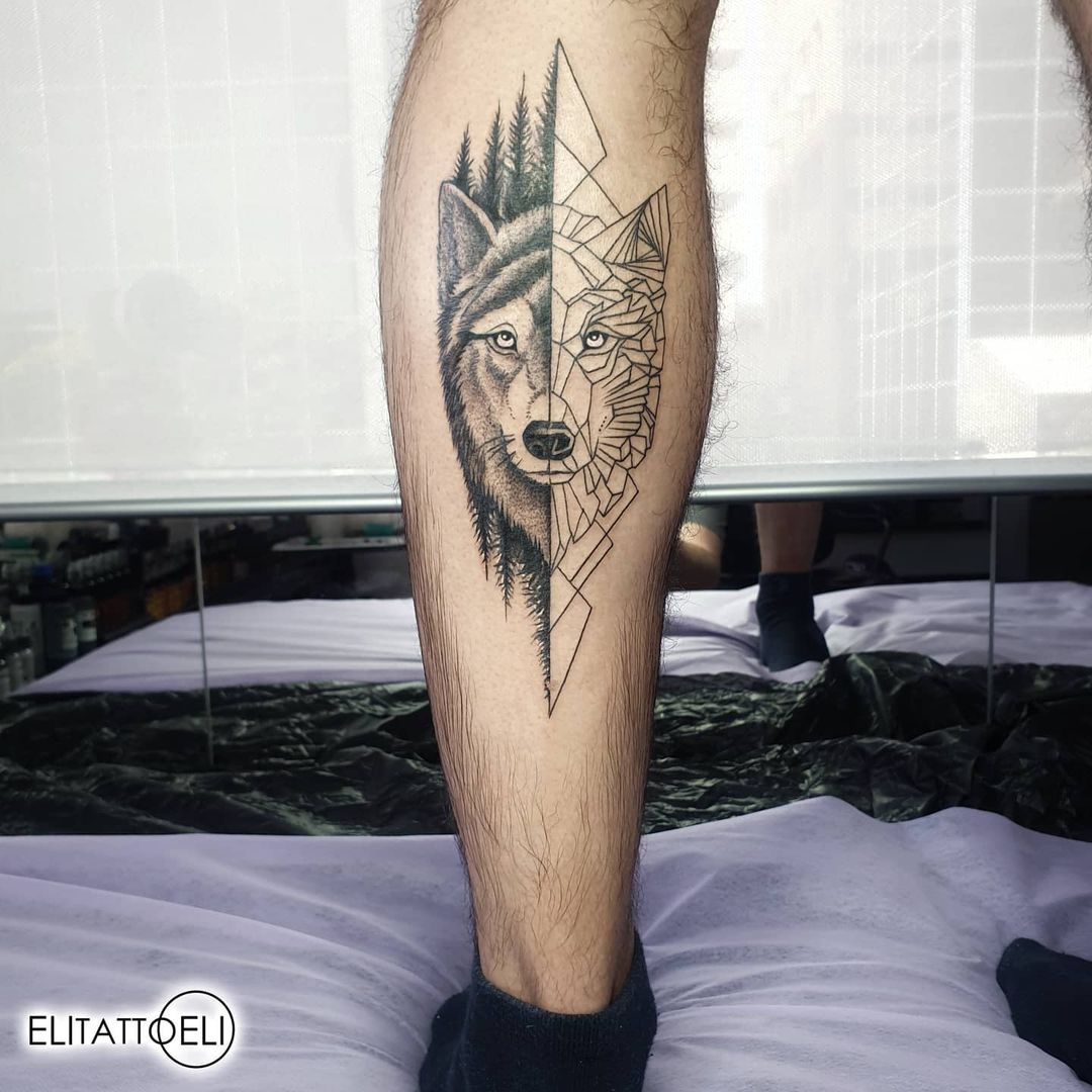 Viking Tattoos Wolf Ink With Calf Image With Dramatic Details