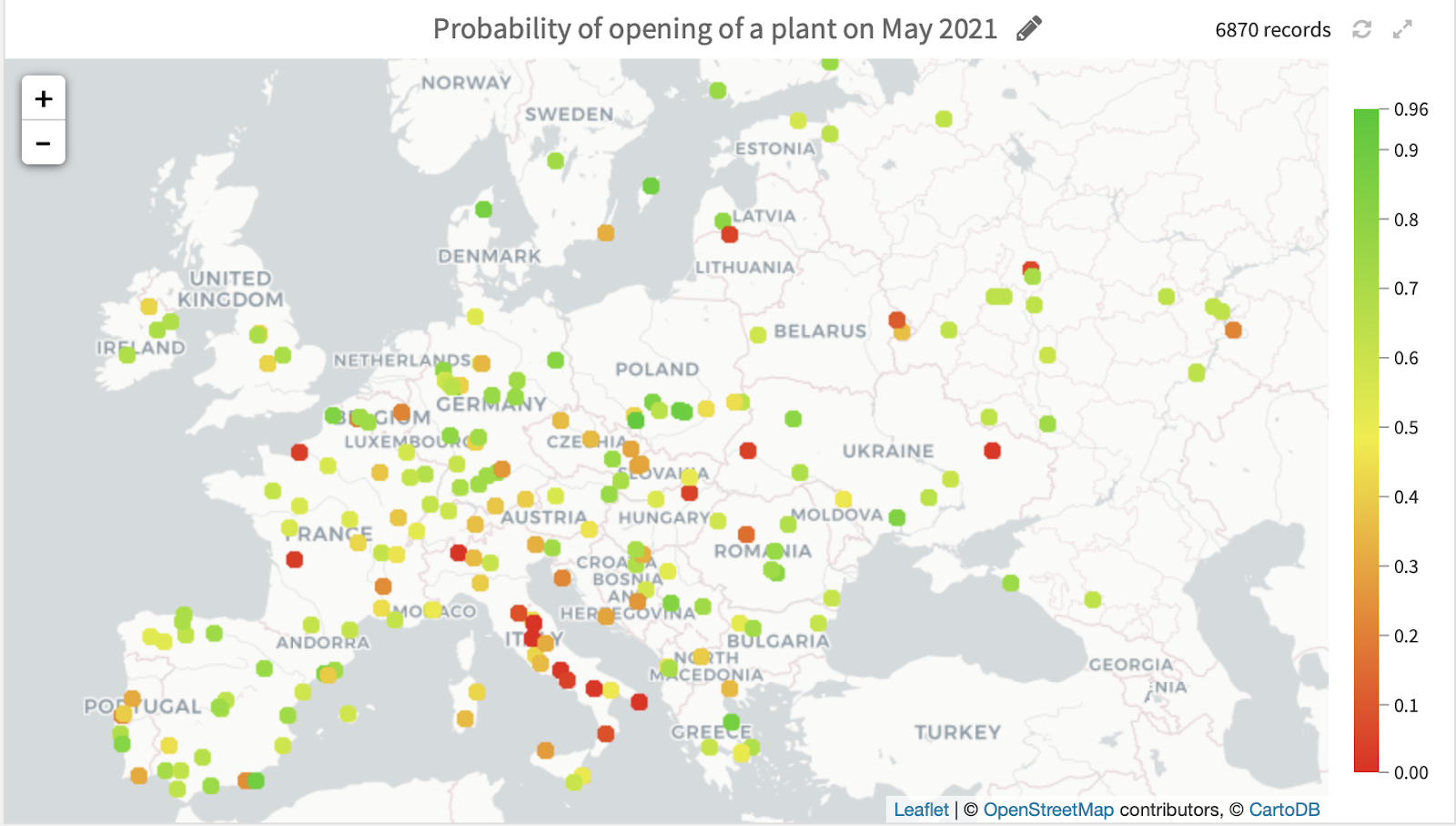 Activity by cement plant, forecasted in May 2021.