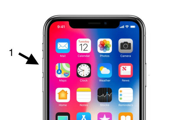 Nhấn nút tăng âm lượng trên iPhone 11