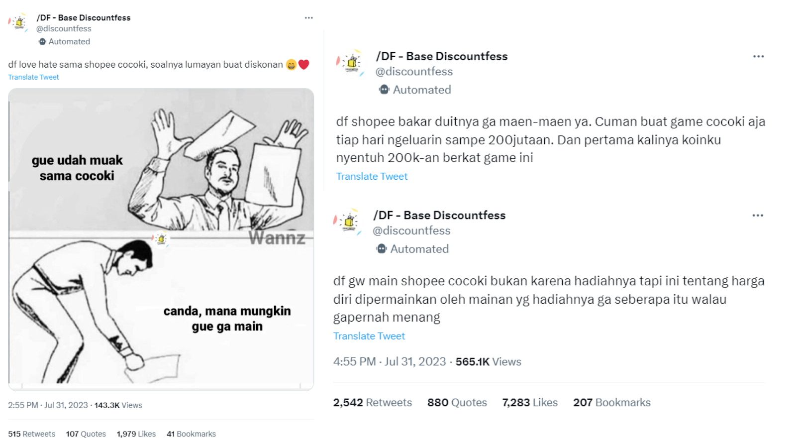 Respons netizen terhadap Shopee Cocoki.