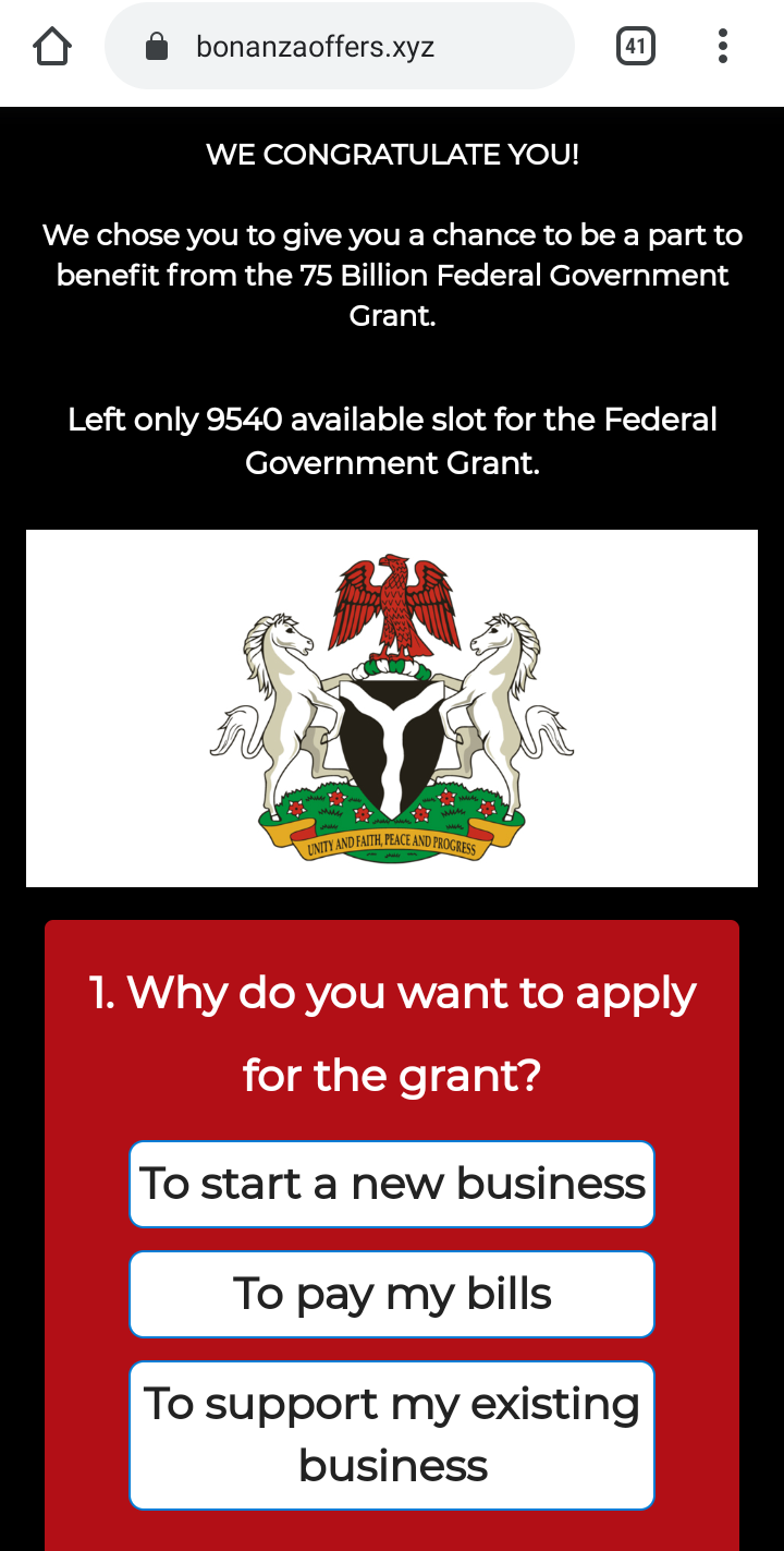 Viral post on FG giving out grants to support Nigerians is a hoax