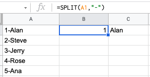 Split cell horizontally in google sheets example