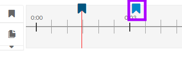 Screenshot of the timeline open with a blue bookmark chapters icon highlighted.