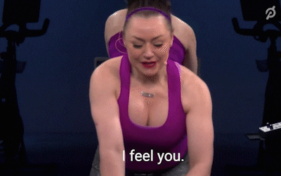 A gif of a Peloton instructor saying "I feel you." 