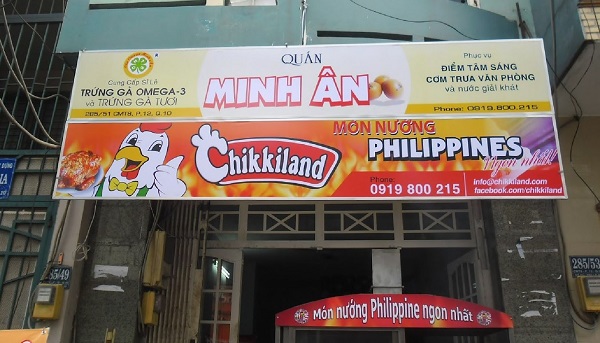 Mẫu 10. Biển quảng cáo quán ăn Minh Ân với chất liệu hiflex thu hút