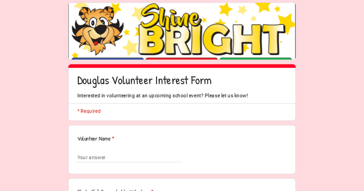 Douglas Volunteer Interest Form