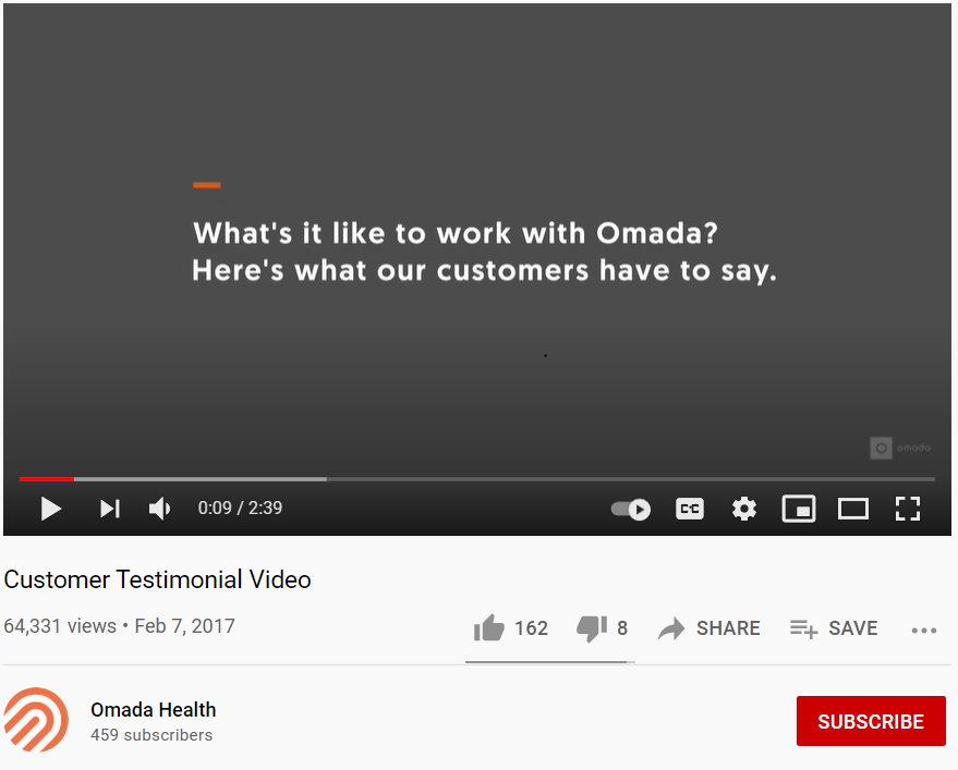 Customer video testimonial