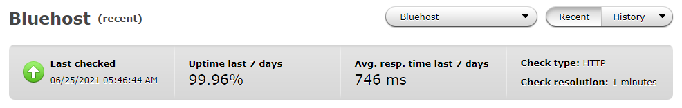 Bluehost Uptime