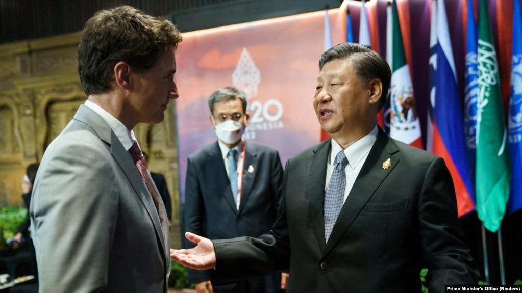 Chủ tịch Trung Quốc Tập Cận Bình ngày 16/11/2022 thảo luận với Thủ tướng Canada Justin Trudeau tại hội nghị thượng đỉnh G-20.