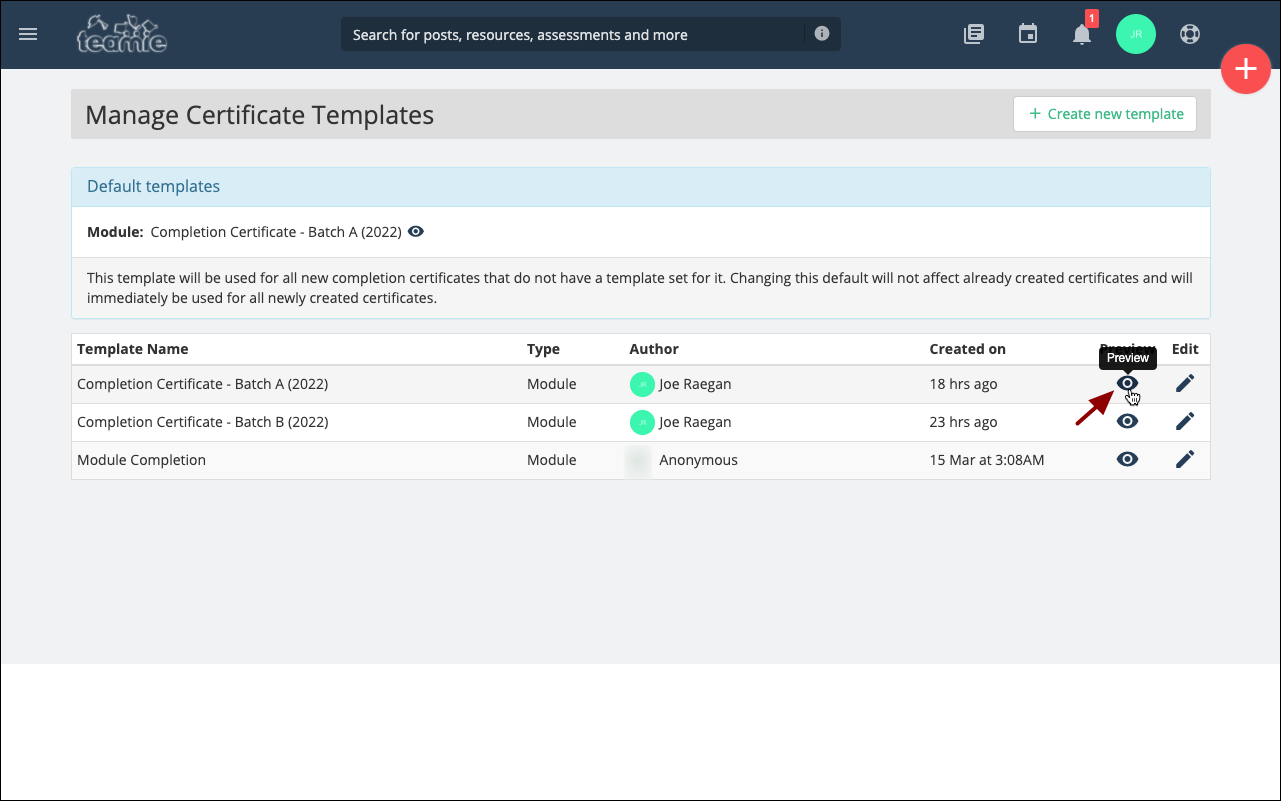 Multiple Certificate Templates