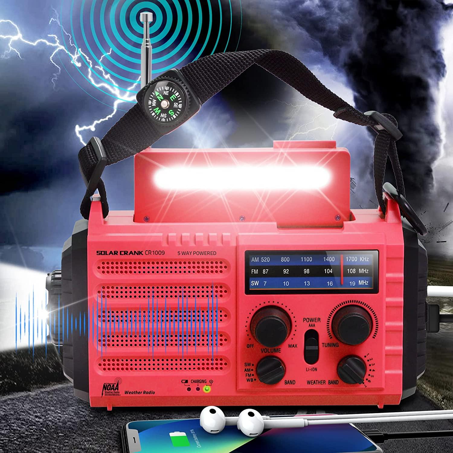 hand crank phone charger- PPLEE weather alert radio