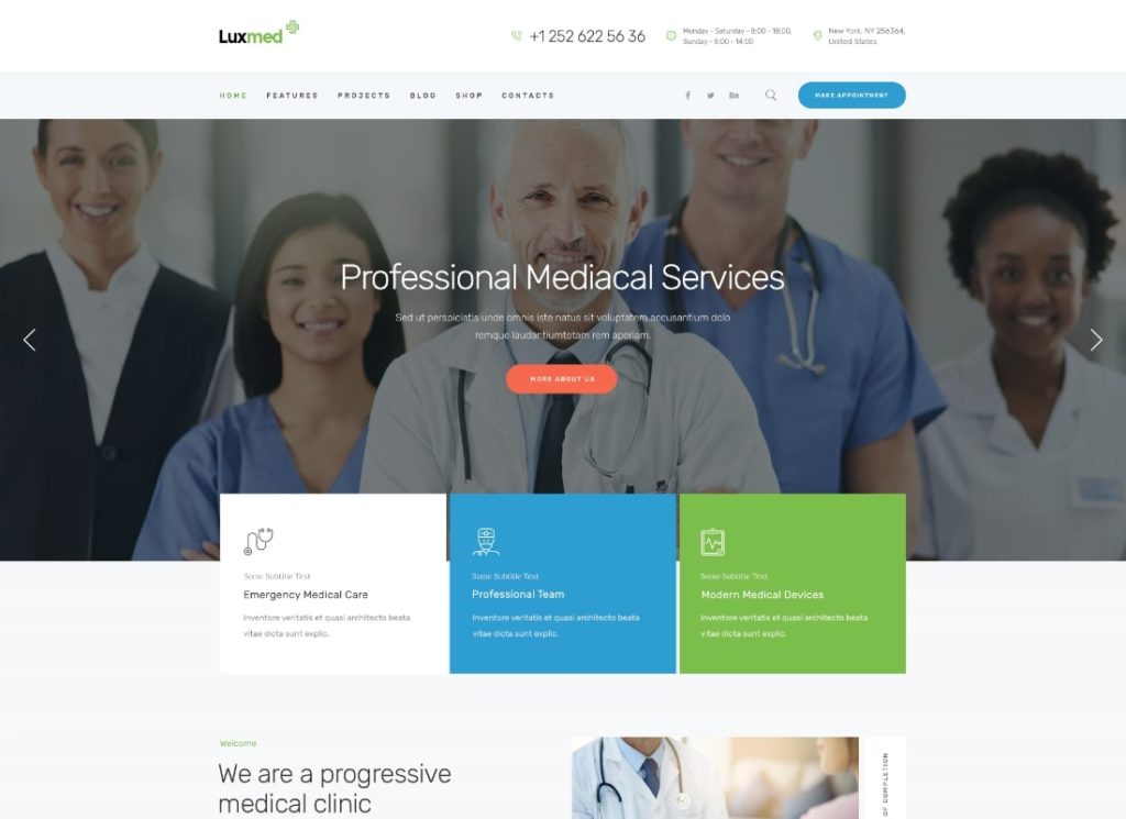 LuxMed |  Tema de WordPress para médicos de medicina y salud