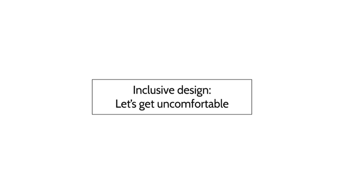 Inclusive Design Lunch and Learn