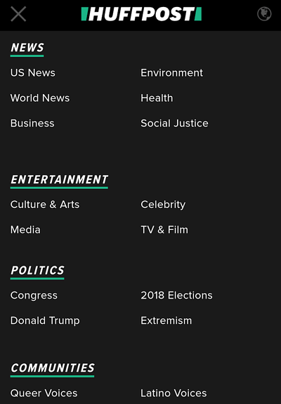 mobile-friendly website example Huffpost